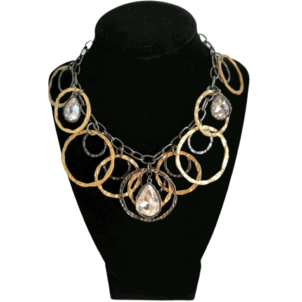 Vintage VCLM Gold&Black Loops Statement Necklace